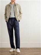 Brunello Cucinelli - Pleated Denim Drawstring Trousers - Blue