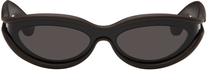 Photo: Bottega Veneta Black & Brown Oval Sunglasses