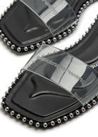 Alexander Wang Nia Ballchain Leather Sliders Black