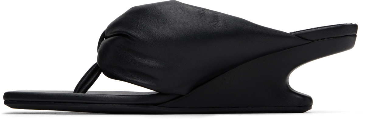 Rick Owens Black Hollywood Thong Cantilever 45 Heeled Sandals
