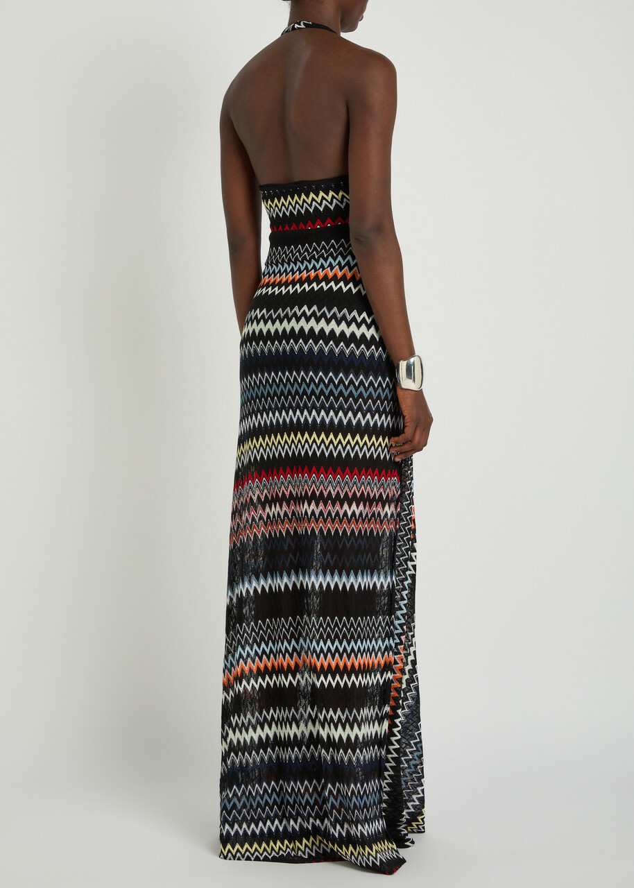 Missoni Chevron Fine-knit Maxi Dress Multicoloured