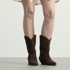 Isabel Marant Women's Duerto Suede Cowboy Boot in Chocolate