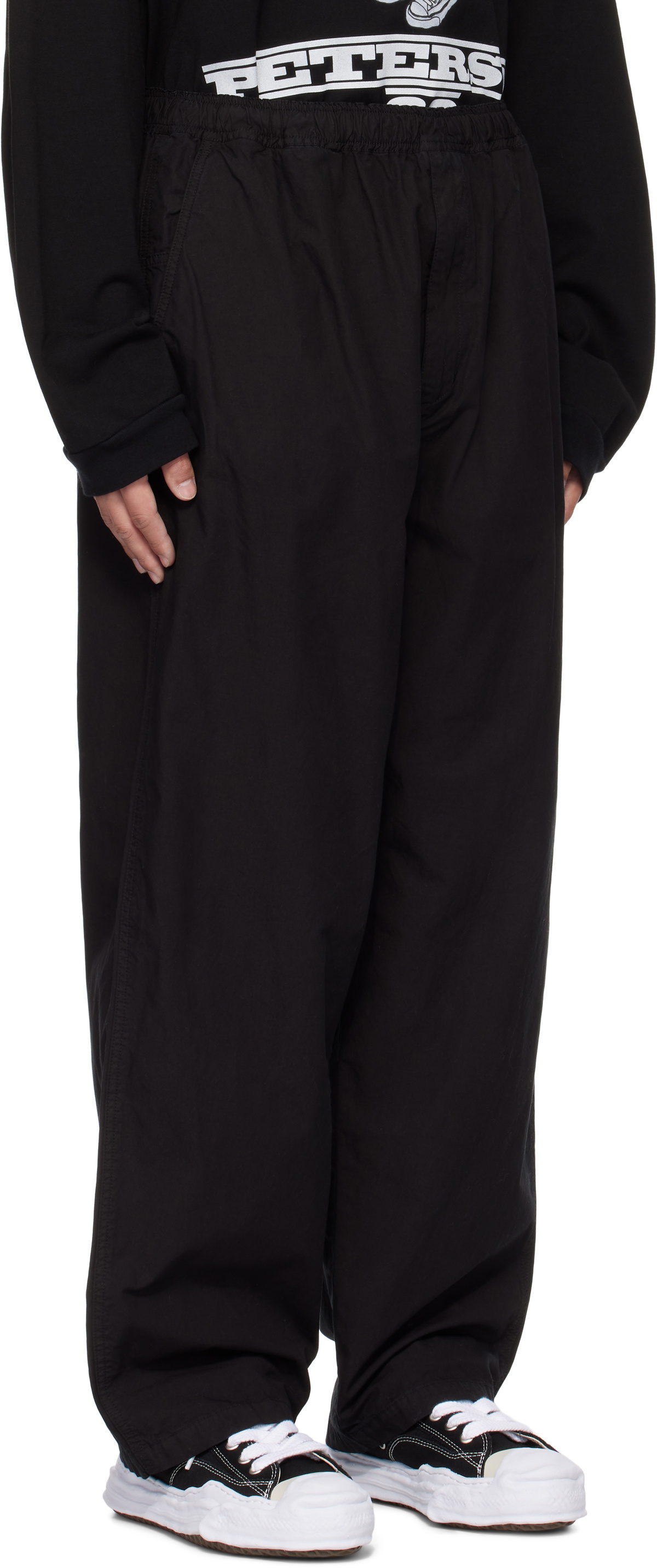 Maison MIHARA YASUHIRO Black Light Oxford Easy Trousers
