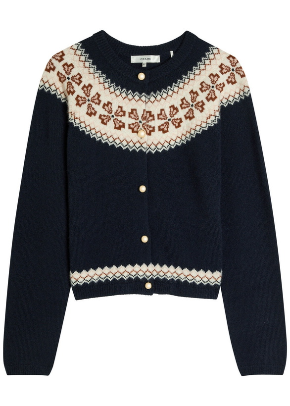 Photo: Frame Fair Isle Cashmere Cardigan Navy