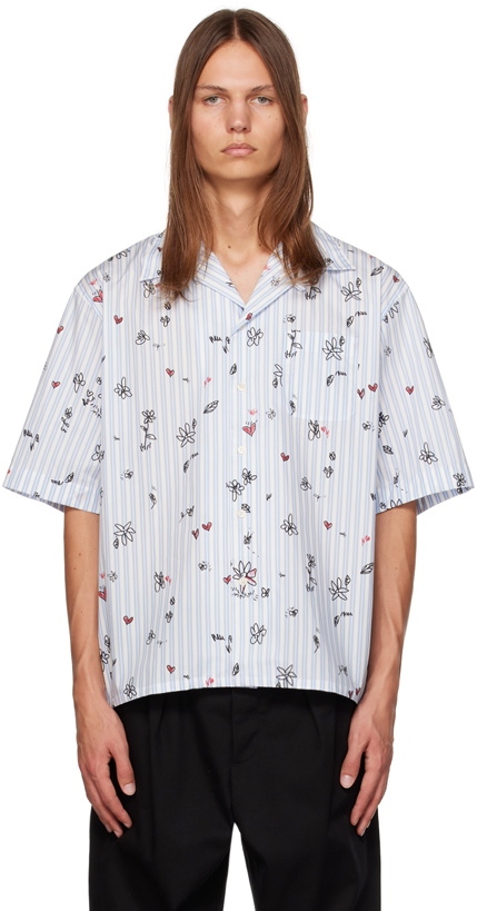 Photo: Marni Blue Floral Striped Shirt