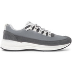 A.P.C. - Techno Homme Reflective-Panelled Suede and Nylon Sneakers - Gray