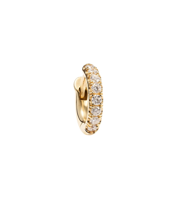 Photo: Spinelli Kilcollin Micro Hoop Mini 18kt gold single earring with diamonds
