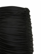 BLUMARINE - Jersey & Chiffon Draped Midi Skirt