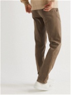 Kiton - Straight-Leg Stretch-Cotton Twill Trousers - Brown