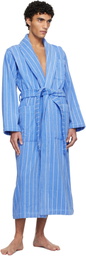 Tekla Blue & White Terry Classic Bathrobe