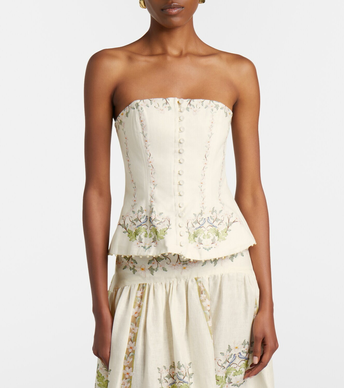 Agua by Agua Bendita Abelia Anhelo floral linen corset