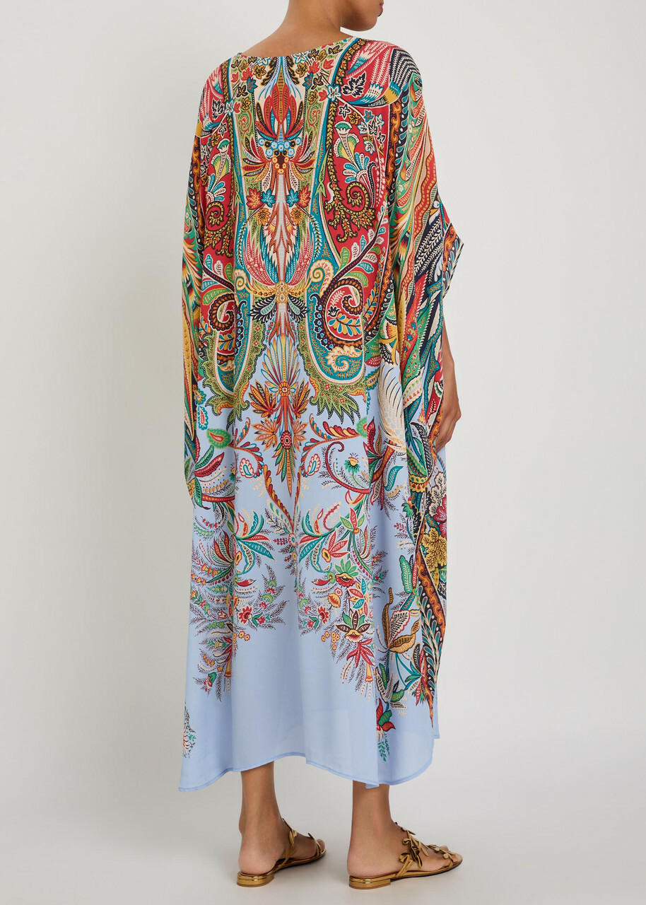 Etro Printed Crepe Midi Beach Dress Multicoloured