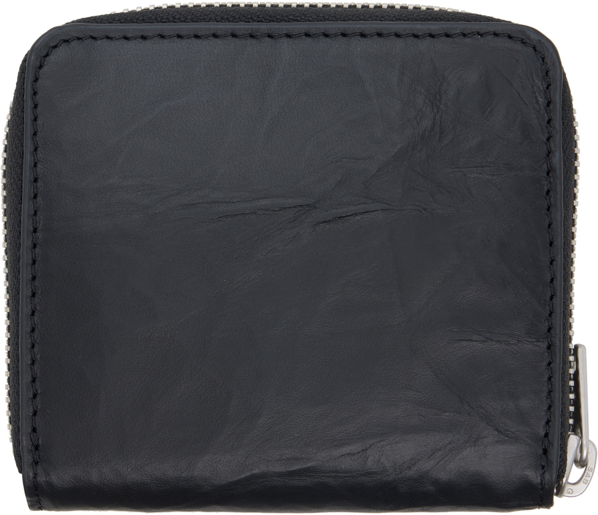Y-3 Black Crinkle Leather Wallet