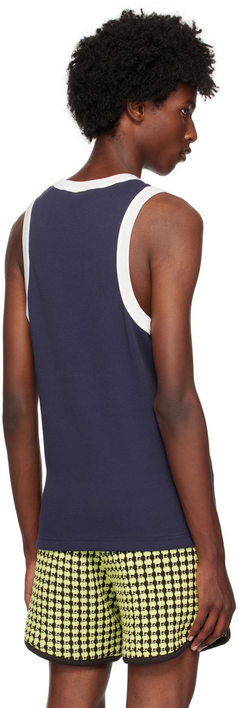 Wales Bonner Navy Record Tank Top Wales Bonner Wales Bonner Navy Record Tank Top Wales Bonner