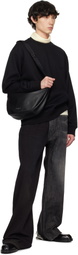WOOYOUNGMI Black Leather Moon Bag