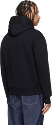 AMI Paris Black Cotton Contrasted Ami de Coeur Hoodie