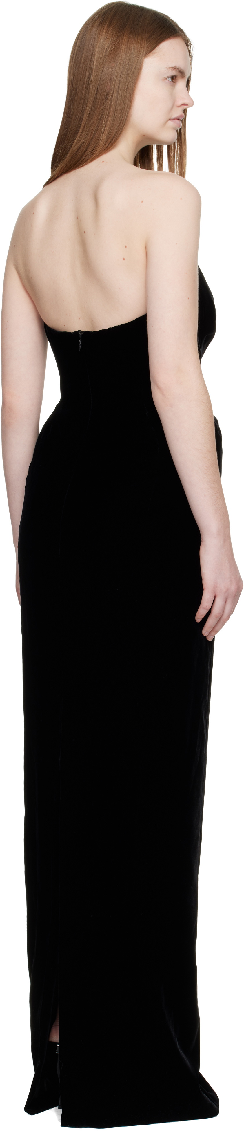 Mugler Black Lounge Velvet Maxi Dress