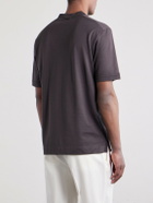 Zegna - Cotton and Silk-Blend T-Shirt - Brown