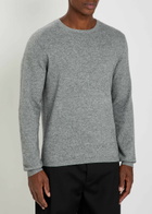Allude Elbow Patch Cotton and Cashmere-blend Jumper Grey