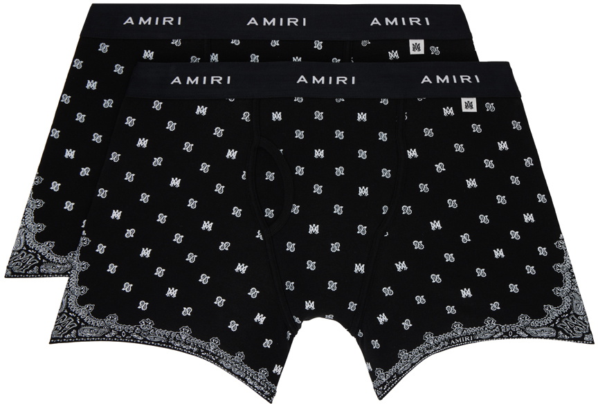AMIRI Two-Pack Black MA Paisley Boxer Briefs