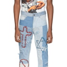Who Decides War by MRDR BRVDO Blue Unified Embroidered Jeans