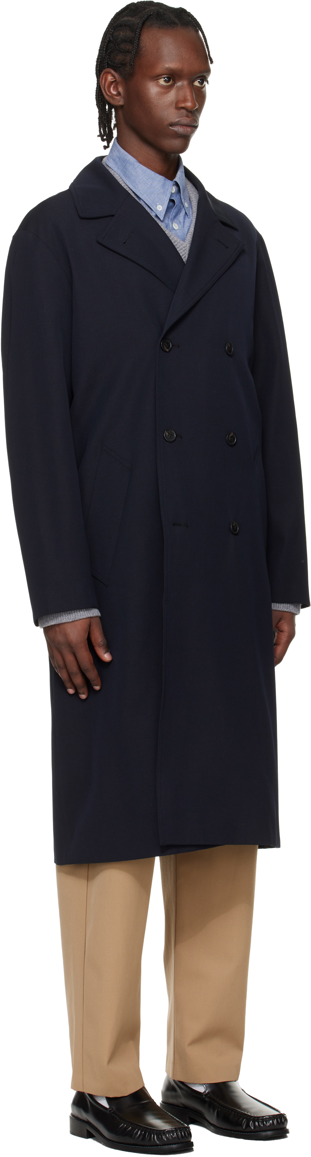 A.P.C. Navy Croisé Coat