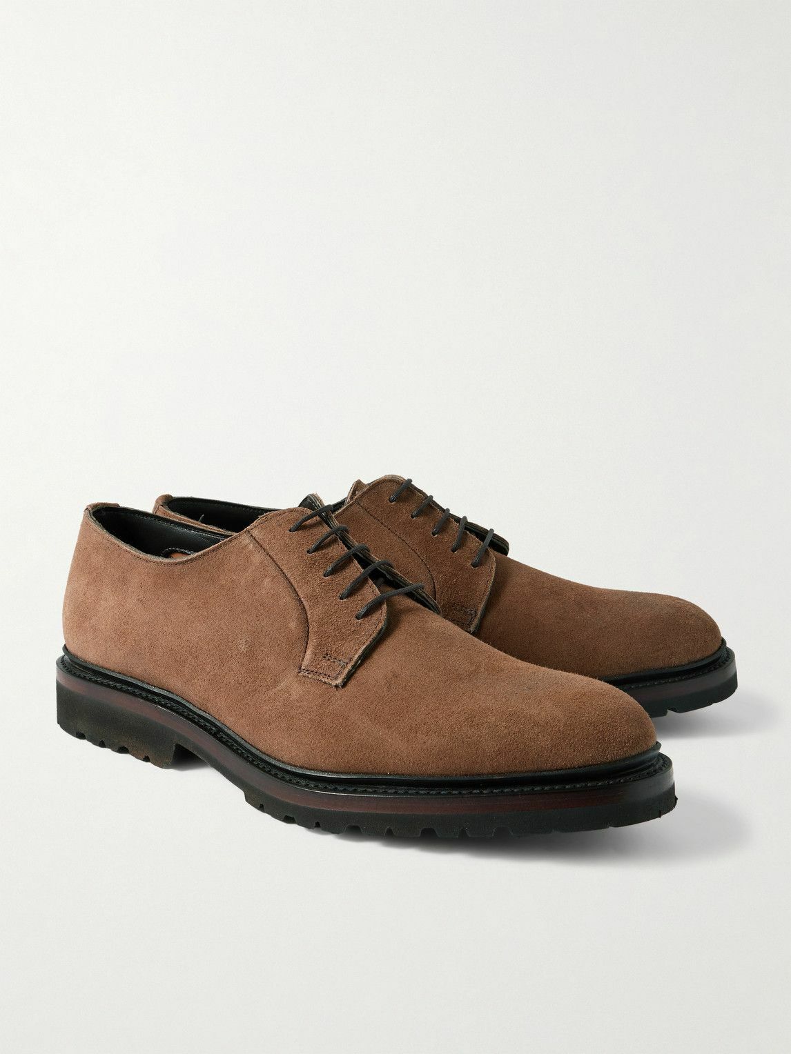 George Cleverley - Archie Waxed-Leather Derby Shoes - Brown
