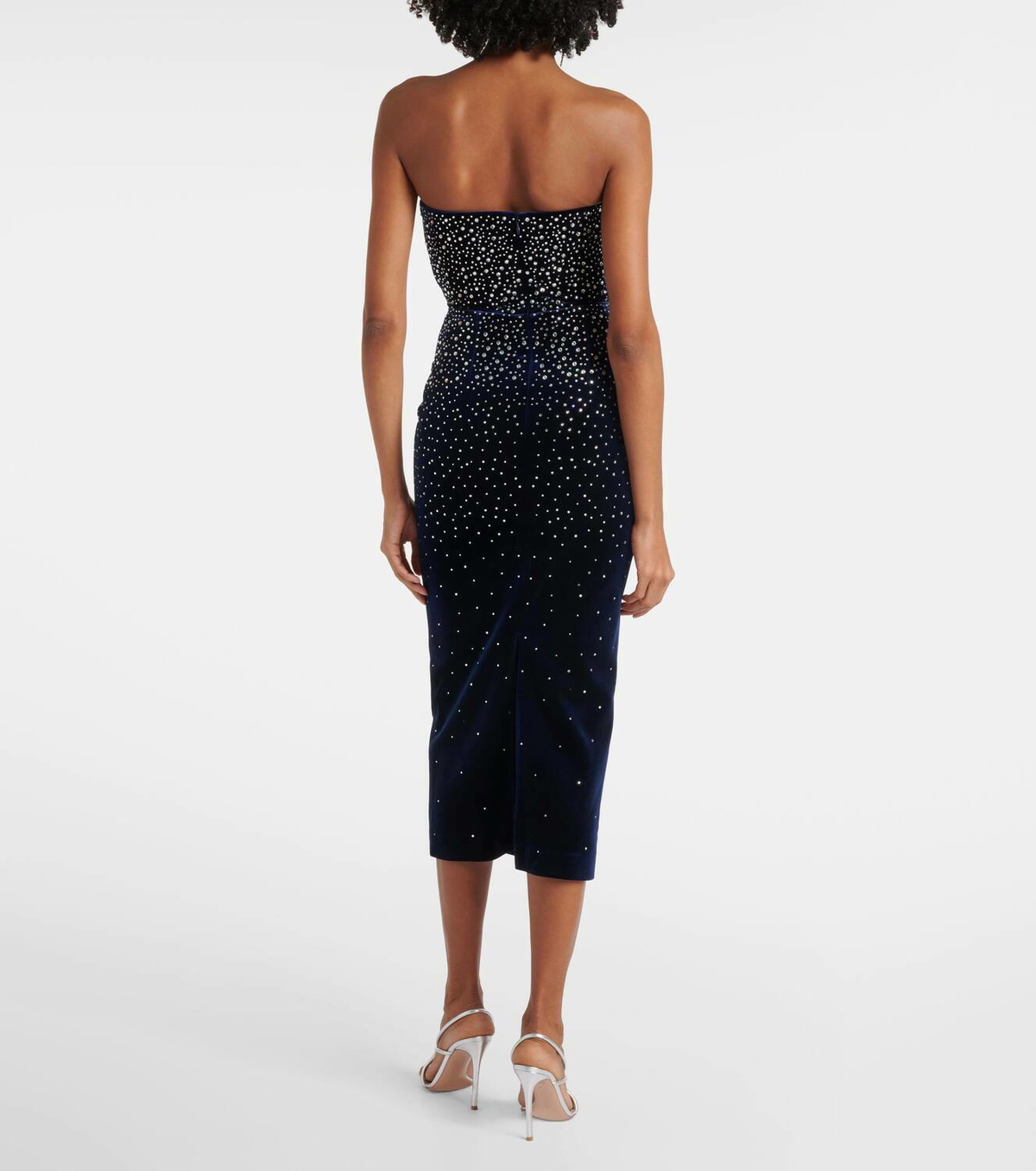 Alex Perry Embellished velvet midi dress