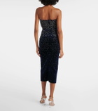 Alex Perry Embellished velvet midi dress