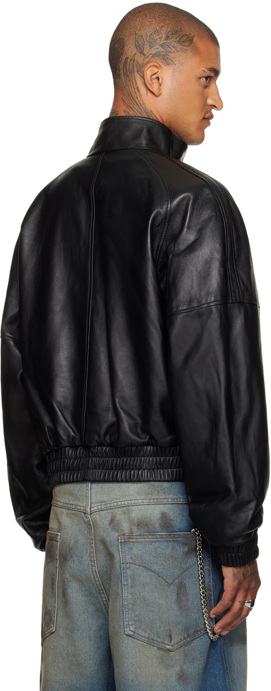 LU'U DAN Black Blouson Leather Jacket