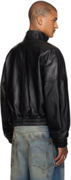 LU'U DAN Black Blouson Leather Jacket