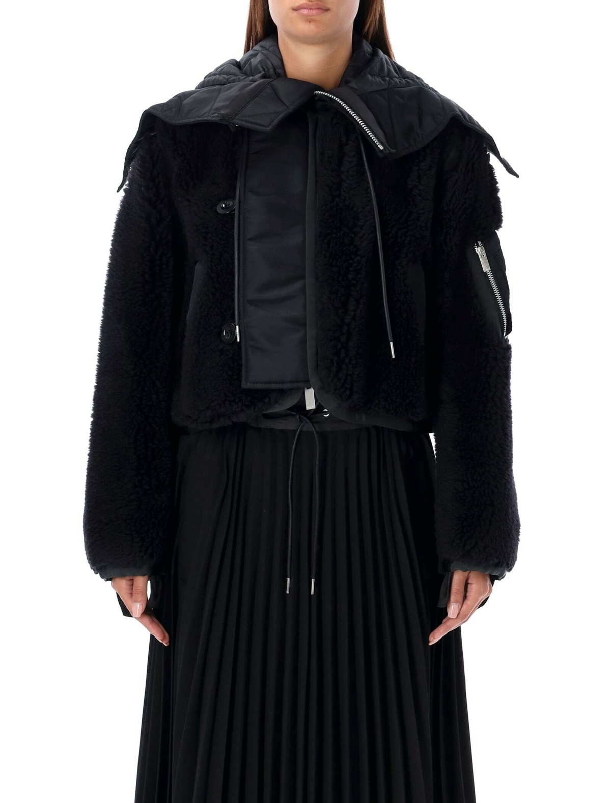 【送料&関税込】Sacai Teddy Cropped Bomber Sacai - Cropped bomber jacket Sacai