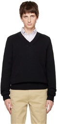 Drake's Black V-Neck Sweater