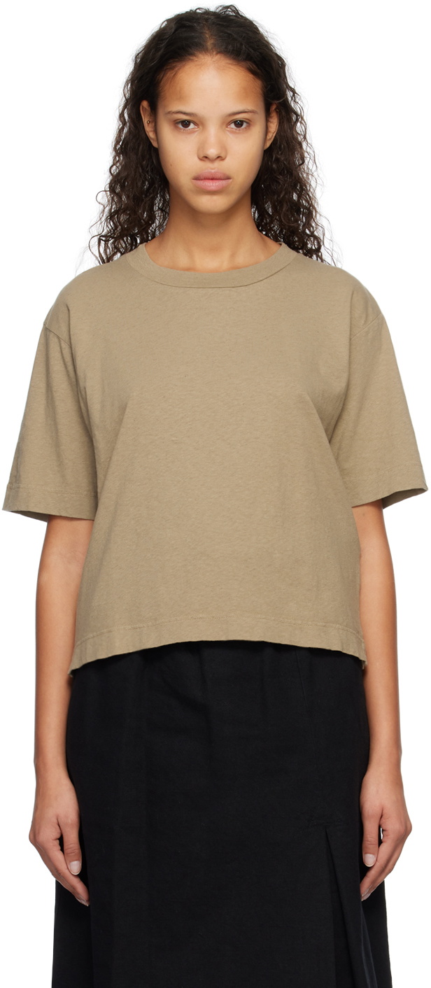 Margaret Howell Taupe Simple T-Shirt