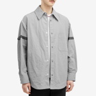 Thom Browne Men's Oversized Tonal Shirt Jacket in Light Grey
