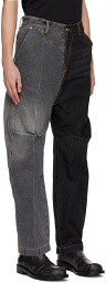 ADER error Black & Gray Paneled Jeans