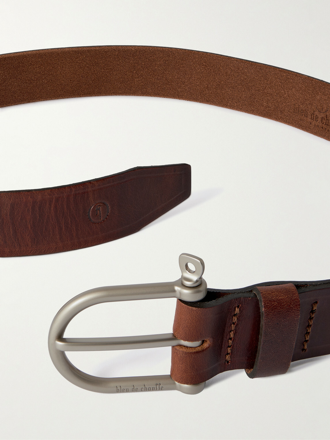 Bleu de Chauffe - 3.5cm Manille Leather Belt - Brown