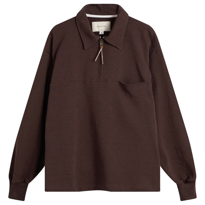 Photo: Café Mountain Men's Quarter Zip Heavy Sweat in Earth