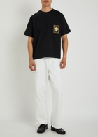 Bode Bullion Card Appliquéd Cotton T-shirt Black