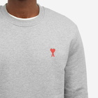 AMI Paris Men's AMI Heart Crew Sweat in Heather Grey