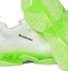 Balenciaga - Triple S Clear Sole Mesh and Leather Sneakers - White