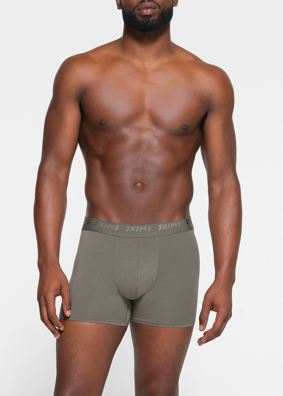 Skims Stretch-cotton Boxer Briefs set of Three Grey