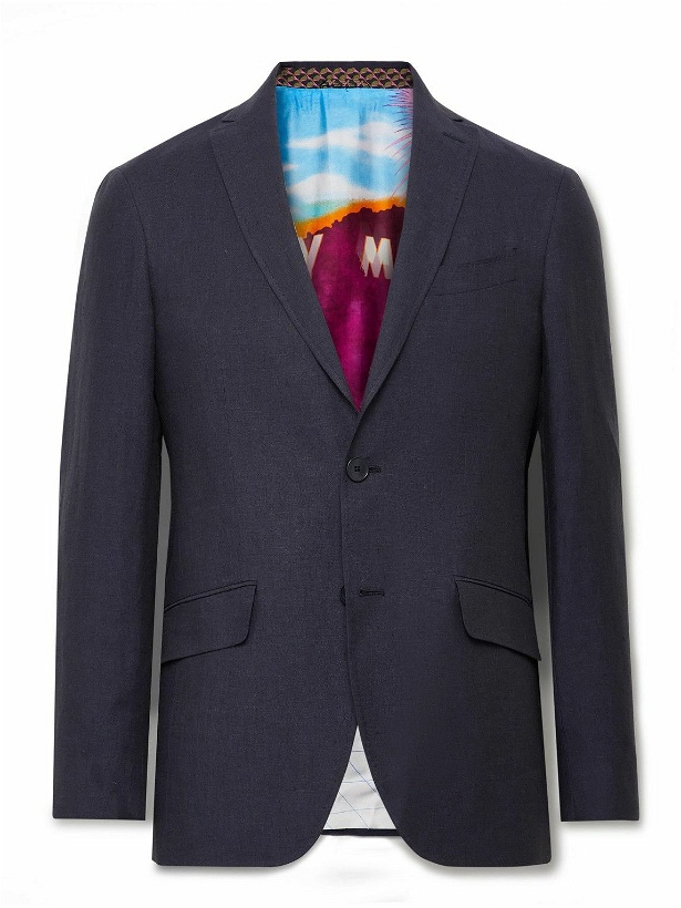 Photo: Etro - Slub Linen Suit Jacket - Blue
