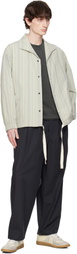 DOCUMENT Khaki Cotton Striped Coach Jacket