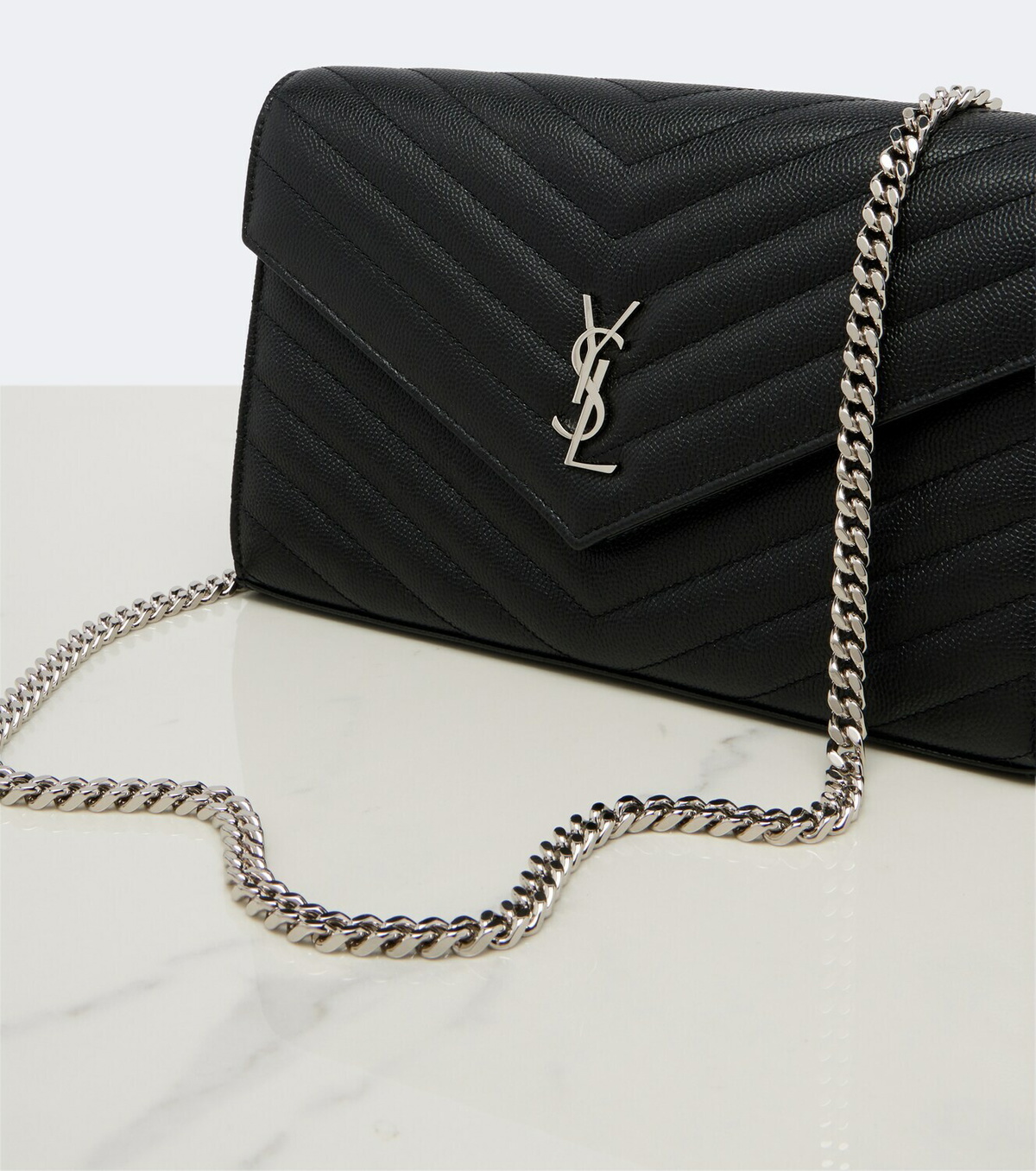 Saint Laurent Cassandre Envelope leather wallet on chain