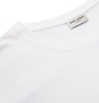 SAINT LAURENT - Logo-Print Cotton-Jersey T-Shirt - White