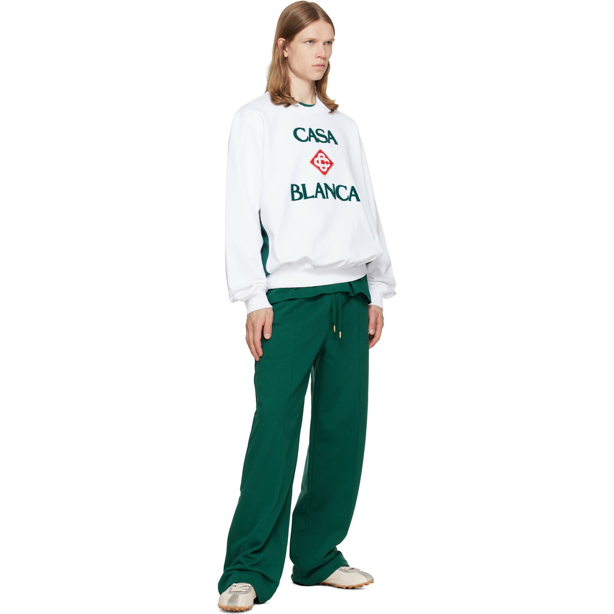 Casablanca White Diamond Logo Embroidered Sweatshirt