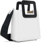 Staud White & Black Mini Shirley Bag