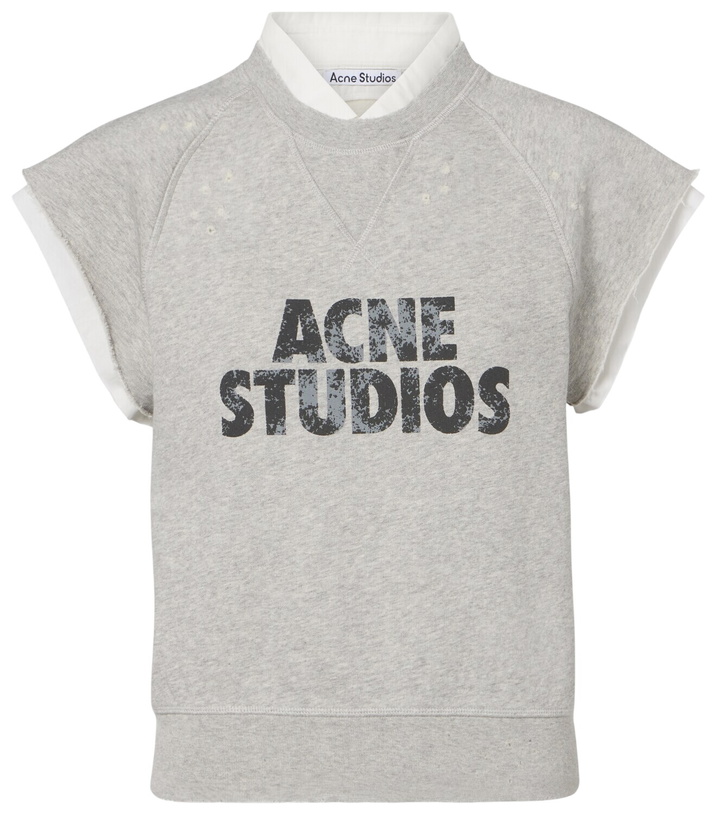 Photo: Acne Studios Layered logo cotton fleece vest