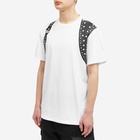 Alexander McQueen Men's Stud Harness Print T-Shirt in White/Black